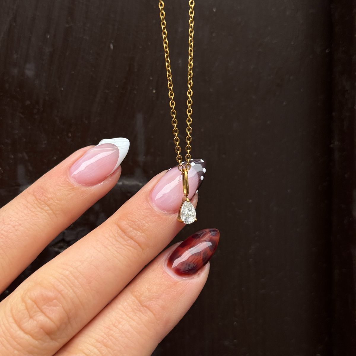 Teardrop Krystal Vedhæng 18K Guldbelagt