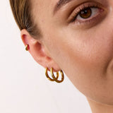 Sun Kiss Creoler 18K Guldbelagt 16mm