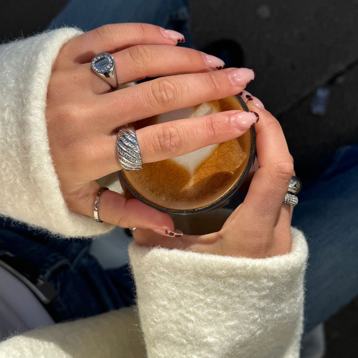 Twist Dome Krystal Ring Sølvfarvet