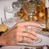 Camilla Krøyer Jewellery Oval Pavé Krystal Signet Ring 18K guldbelagt