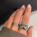 Hamret Band Ring Sølvfarvet 6mm