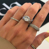 Oval Organic Krystal Ring Sølvfarvet