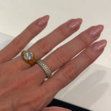 Oval Organic Krystal Ring 18K Guldbelagt