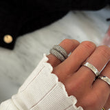 Hamret Band Ring Sølvfarvet 4mm