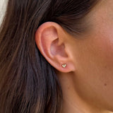 Heart Krystal Stud Øreringe 18K Guldbelagt