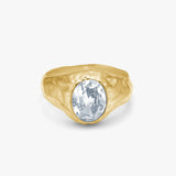 Oval Organic Krystal Ring 18K Guldbelagt