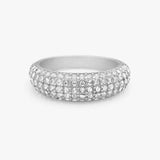 Classic Dome Pavé Krystal Ring Sølvfarvet