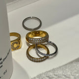 Krystal Band Ring 18K Guldbelagt 4mm