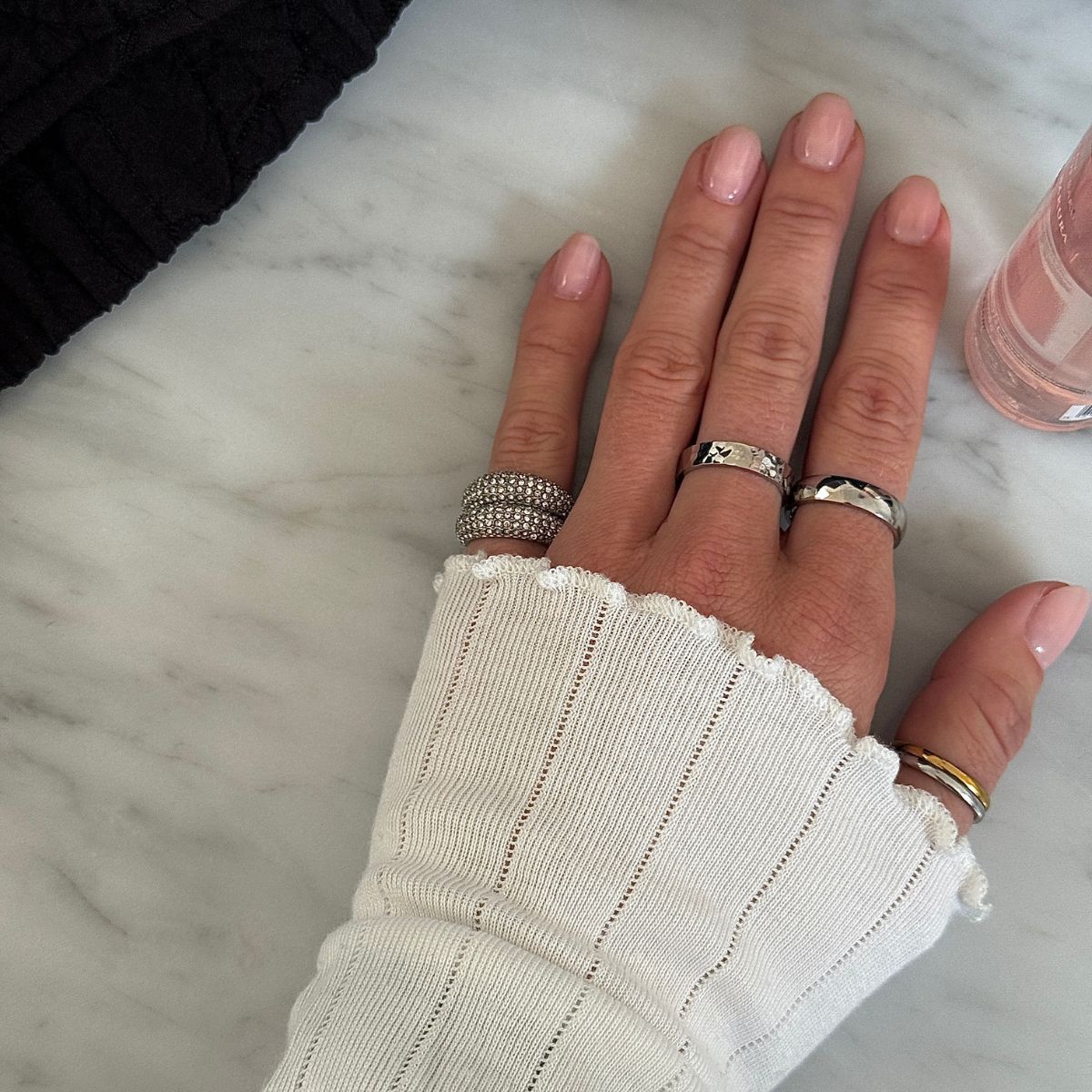 Hamret Band Ring Sølvfarvet 4mm