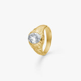 Oval Organic Krystal Ring 18K Guldbelagt