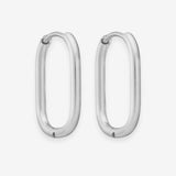 Ovale Hoops Sølvfarvet 20mm Lille