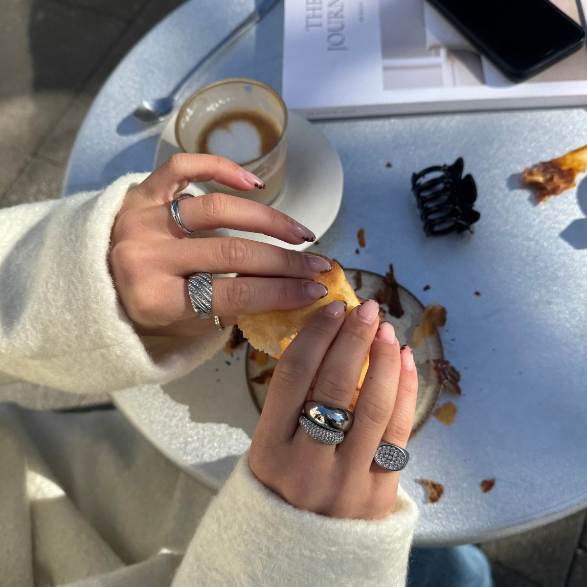 Twist Dome Krystal Ring Sølvfarvet