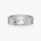 Hamret Band Ring Sølvfarvet 4mm