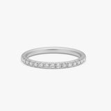 Krystal Band Ring Sølvfarvet 2mm