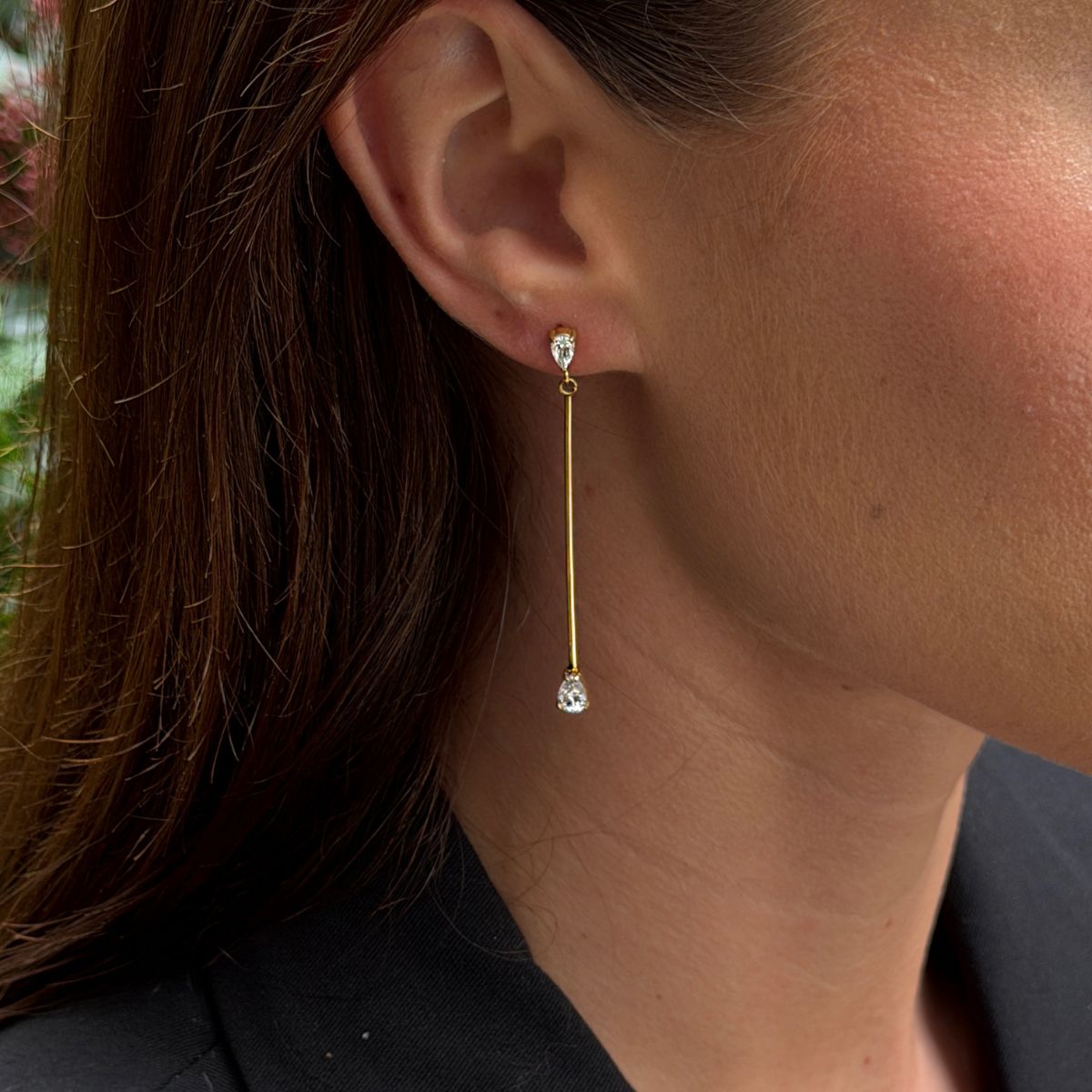 Krystal Teardrop Øreringe 18K Guldbelagt