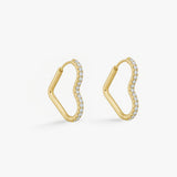 Heart Krystal Creoler 18K Guldbelagt Stor