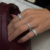 Krystal Band Ring Sølvfarvet 4mm