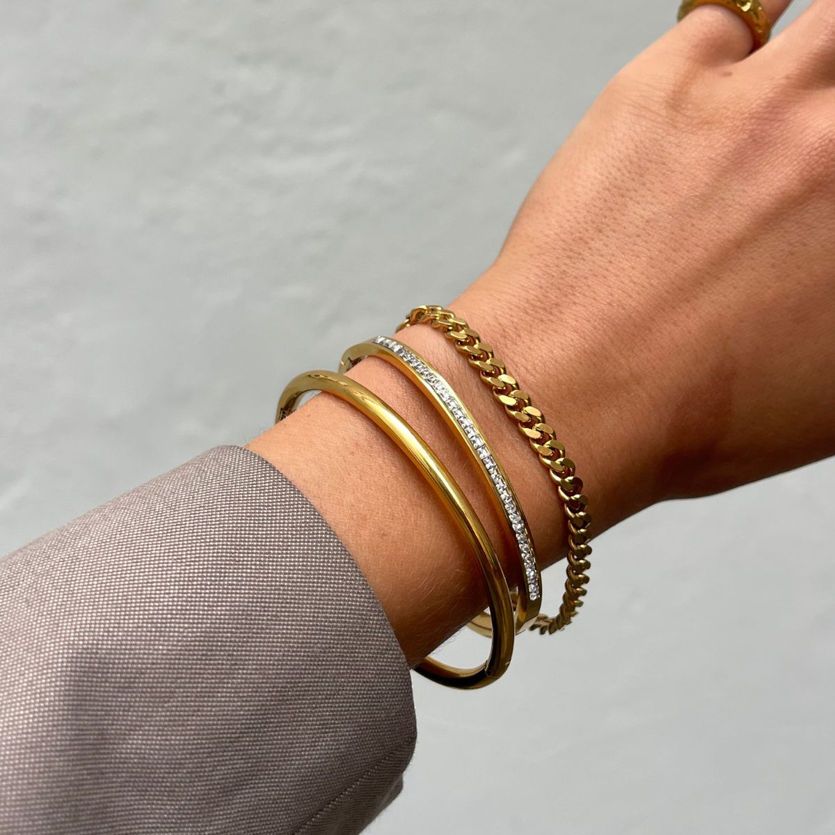 Krystal Bangle 18K Guldbelagt 4mm