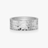 Hamret Band Ring Sølvfarvet 6mm