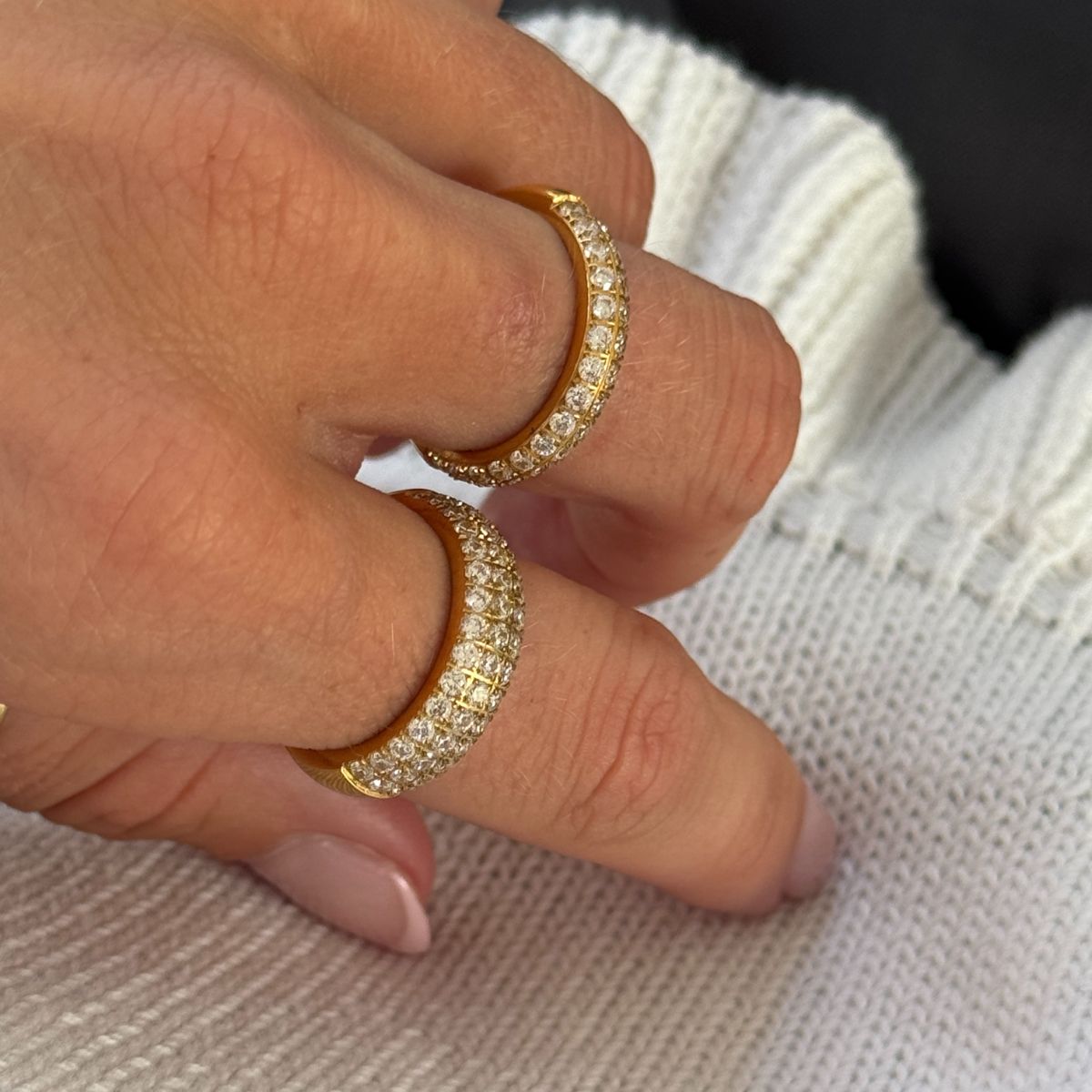 Krystal Band Ring 18K Guldbelagt 4mm