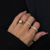 Oval Organic Krystal Ring 18K Guldbelagt