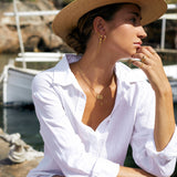 Scoria Creoler 18K Guldbelagt 16mm Camilla Krøyer Jewellery