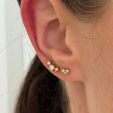 Heart Krystal Stud Øreringe 18K Guldbelagt