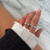 Hamret Band Ring Sølvfarvet 4mm