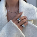 Classic Dome Pavé Krystal Ring Sølvfarvet