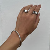 Krystal Bangle Sølvfarvet 4mm