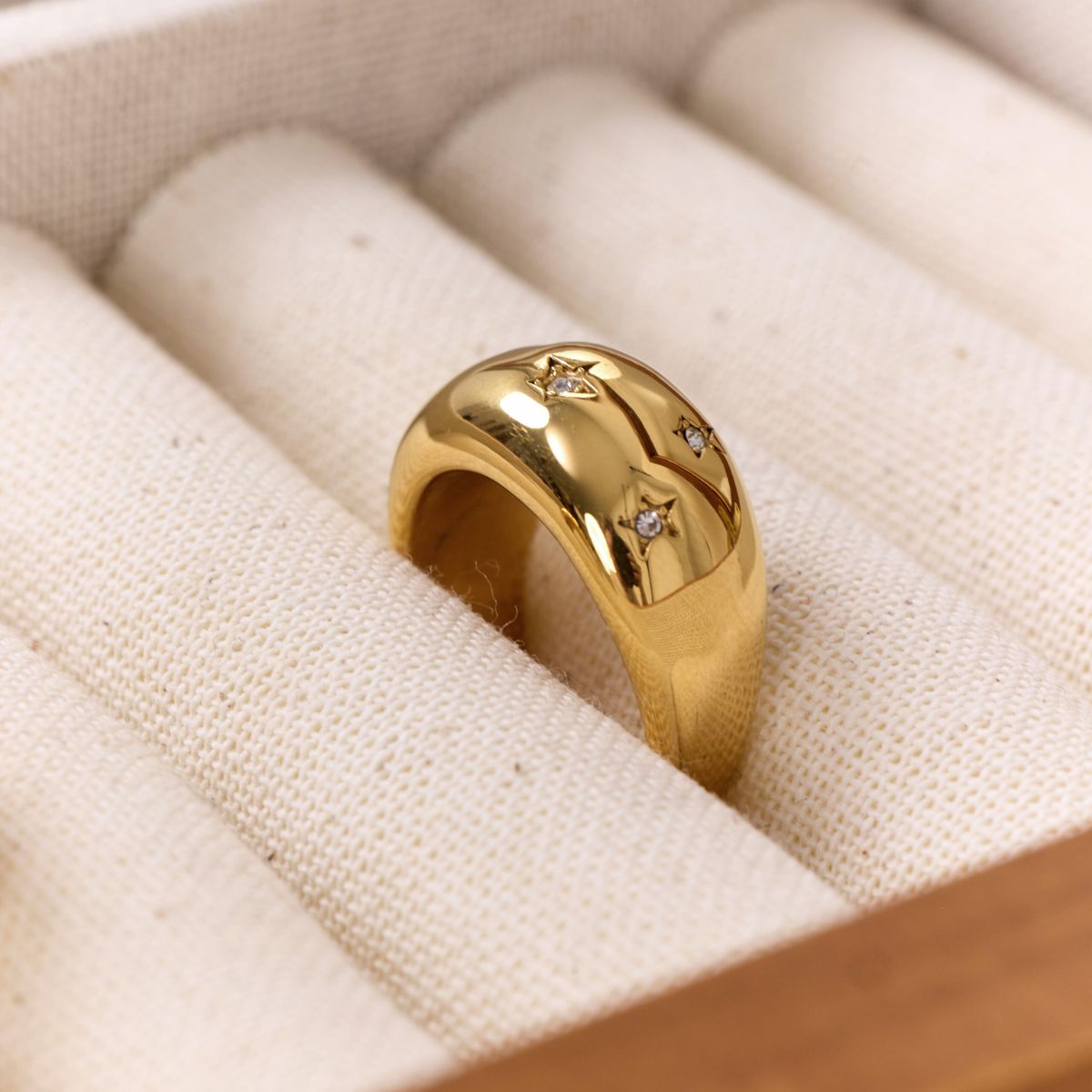 Star Dome Ring 18K Guldbelagt