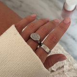 Hamret Band Ring Sølvfarvet 6mm