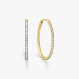 Ovale Classic Krystal Creoler 18K Guldbelagt Stor