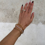 Oval Dome Bangle Lille 18K Guldbelagt