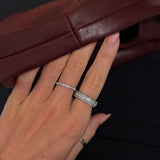 Krystal Band Ring Sølvfarvet 2mm