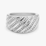 Twist Dome Krystal Ring Sølvfarvet