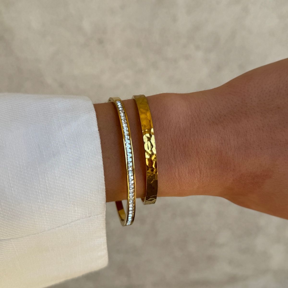 Hamret Bangle 18K Guldbelagt 5mm