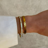 Hamret Bangle 18K Guldbelagt 5mm