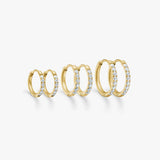 3-Pak Krystal Creoler 18K Guldbelagt 10/12/14mm