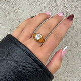 Oval Organic Krystal Ring 18K Guldbelagt