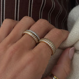 Krystal Band Ring Sølvfarvet 2mm