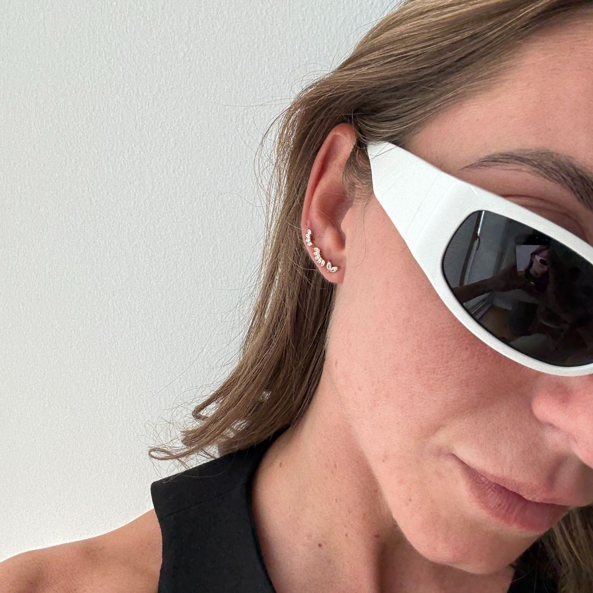 Glow Krystal Stud Øreringe Sølvfarvet