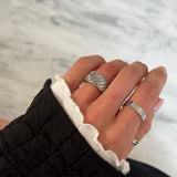 Hamret Band Ring Sølvfarvet 4mm