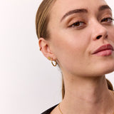 Hamret Stud Øreringe 18K Guldbelagt Heart