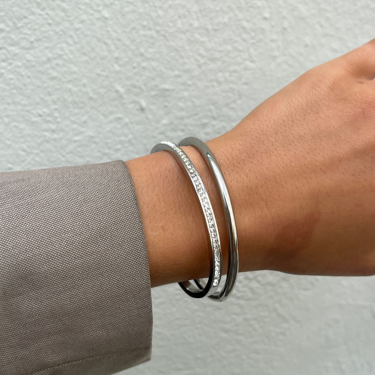 Bangle Sæt Sølvfarvet