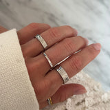 Hamret Band Ring Sølvfarvet 6mm