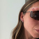 Sparkle Krystal Stud Øreringe Sølvfarvet