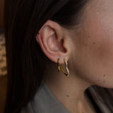 Heart Classic & Krystal Creoler 18K Guldbelagt Sæt