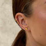 Classic Krystal Creoler 18K Guldbelagt Helix 8mm