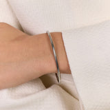 Oval Dome Bangle Lille Sølvfarvet